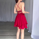 Plataz Women's Summer Sling Hanging Neck Collar Strap Sexy High-Rise Repair Cake Skirt