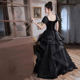 Plataz Word Shoulder Evening Dress Woman 2025 New Art Exam Graduation Evening Dress Dress Spring Temperament Banquet Dress