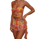 Plataz Women's Spring And Summer New Fashion Explosion Sexy Breast Print Two Sets DJPT