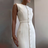 Plataz Summer New Elegant Temperament Belt Slimming Commuting Dress