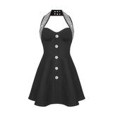 Plataz French Hanging Neck Banding Dress Beautiful High-End Feel Party Small Dress