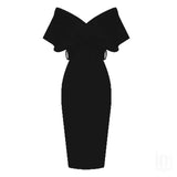 Plataz Summer New V-Neckless Banded Dress Sexy Elegant Evening Dress Party Tight Dress