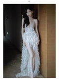 Plataz High-End Evening Dress Super Fairy High-End Light Luxury Small Host Temperament Famous People Go Out To Welcome The Yarn Dress
