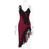 Plataz Sexy Deep V Sling Dress Body Show-Up Back Party Hottie Temperament Hip Skirt DJPT