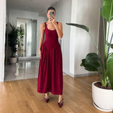 Plataz Summer New Women's Collar Sexy Sleeveless Wrinkled Temperament Dress Dress Dress Woman HZ0628
