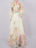 Plataz Early Autumn Australian Design Elegant Fresh Floral Shirt Top + High Waist Half-Dress Suit