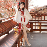 Plataz Design Songlong Chun Hanfu Women's Chinese Style Improvement Han Element Coat Dress Set 8993