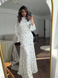 Plataz 2024 Gentle Wind Small Fresh Flowers And Leaves Long Dress