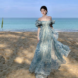 Plataz Dress New Seaside Holiday Bohemian Long Dress Broken Floral Dress To Take Pictures Travel To Wear Super Fairy