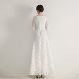 Plataz Dress 2025 New White Fashion Long Slim Slim Elegant Banquet Host Fashion Dress
