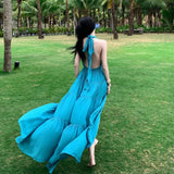 Plataz Temperament Tied With Hanging Neck Dress Female Summer New Hot Girl Bare Back Sexy Slimming A Word Dress