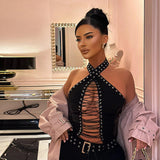 Plataz Autumn 2025 New Women's Clothing Temperament Repair Chicken Eye Strapped Sexy Jumpsuit DJPT