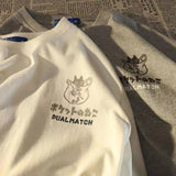 Plataz Cotton Short-Sleeved Cartoon Trend Couple T-Shirts And Men And Women Trendy Brand Loose High Street Half-Sleeve DJPT