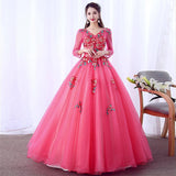 Plataz Yarn Performance Dress Women's Long-Sleeved Student Art College Evening Dress Vocal Fluffy Dress Thin Annual Meeting
