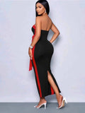 Plataz Bow Bump Color With Chest With Dressing Dinner High-End Feel Beautiful Evening Dress
