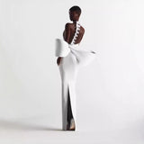 Plataz Women's Big Bow Showy Bandage Party Party Dress Sexy Dress