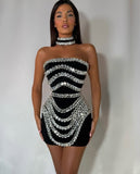 Plataz Niche Design Heavy Industry Nail Beads With Chest Banda Dress Party Dinner Dress Dress Dress