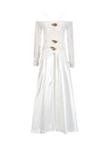 Plataz French Retro Style Dress 2025 Summer New Hanging Neck One-Word To Receive Waist Long Dress Dress Dress Dress