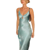 Plataz Women's New V-Necked Sling Dress With Sleeveless Dress HZ0628