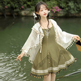 Plataz Design Cicdas Chinese Style Improvement Han Element Women's Shawl Sling Skirt Set 9132