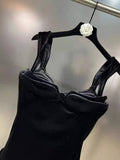 Plataz Wrapped Little Black Dress 2024 Summer Design Feeling Irregular Opening And Open Legs Hanging Skirt Skirt Skirt