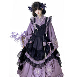 Plataz Teased Original Butterfly Orchid Loretta Girl Lolita Apron Dress Everyday Sweet Suit 9392