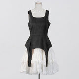 Plataz Simple Series Skirt 2025 Summer New Sling Belt High-Waist Design Cake Skirt Under The Pendulum Dress