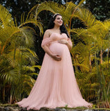 Plataz Women's Silk Cotton With Chiffon Pregnant Women Floating Tail Fluttering Sleeves Of The Dress Photo Dress 1209 Maternity