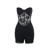 Plataz Summer New Women's Clothing Holiday Style Temperament Sexy Boobs Lace Lace Shorts Woman DJPT