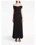 Plataz Temperament Sexy Word Collar Twisted Folds Folded White Evening Dress Dress Dress Dress Dress Woman