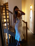 Plataz Retro Embroidered Squeal Dress Woman 2025 Spring And Summer New Sexy Niche Elegant Fishtail Long Dress