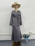 Plataz 2024 New Set Of Vertiny To Receive Waist Design Long Dress Suit Woman