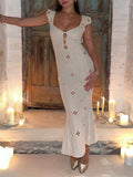 Plataz Retro Embroidered Squeal Dress Woman 2025 Spring And Summer New Sexy Niche Elegant Fishtail Long Dress