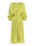 Plataz French Style Dress 2025 Summer New Round Collar Collar With Shoulder Sleeve Texture Waist Dress Dress Dress Woman