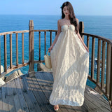 Plataz Sanya Beach Resort Dress Women Feel Hanging Neck Long Dress