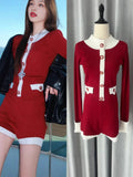 Plataz New Retro Fashion Christmas New Year Reduction Temperament Bumpy Bag Knitted Elastic Jumpsuit