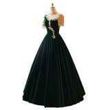 Plataz Green Evening Dress Dress Female Piano Performance Performance Suit High-End Temperament High-End Host Folk Song Singing Dress