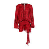 Plataz Dress 2025 Spring And Summer New Loose Long-Sleeved Sexy T-Shirt With Ribbon Dress Woman