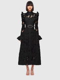 Plataz Of Australian Niche Brand Hollow Lace Trumpet Sleeve Goddess Temperament Long Dress Autumn