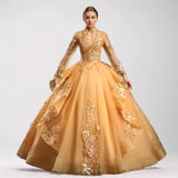 Plataz Performance Suit V-Neck 2025 New Color Yarn Vocal Art Canopy Skirt Host Dress Woman Retro