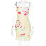 Plataz Spring 2025 New Dress Mori Style Temperament Casual Print Braided Kitty Skirt DJPT