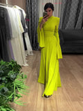 Plataz 2024 New Lotus Leaf Sleeve Long Half-High Collar Design Feel Dress Temperament