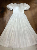 Plataz Niche 2024 Summer Wind V Collar Bubble Sleeves Short Sleeve Splicing Folds To Collect Waist Pink Dress Dress