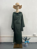 Plataz 2024 New Fashion Temperament Bat Sleeves To Receive Waist Sexy Dress