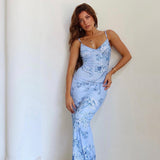 Plataz Sling V-Neck Print Sexy Body Dress Summer Holiday Hot Girl Dress Dress Girl DJPT