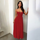 Plataz Sling Strip A Swing Holiday Style Dress 2025 New Temperament Strap To The Waist Dress DJPT