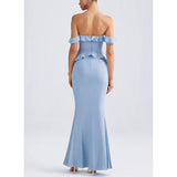 Plataz Women's New Sexy Open Shoulder Leaf Dress HZ0628