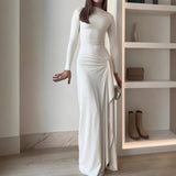 Plataz Women's Clothing Autumn 2024 New Fashion Sexy Slim Slim Open Skirt Hottie Dress