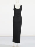 Plataz Temperament Sexy Dress 2025 Summer New Black Diamond Advanced Sensationaled Dresses