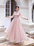 Plataz Autumn And Winter Heavy Industry Famous Diamond Decoration Net Fairy Atmosphere Dress Long Dress Host Banquet Dress